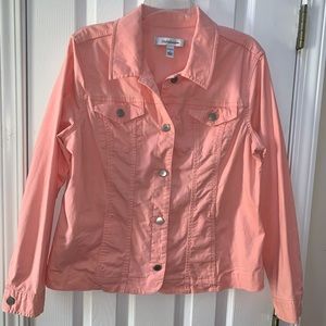 Croft & Barrow cotton peach jean jacket silver btn